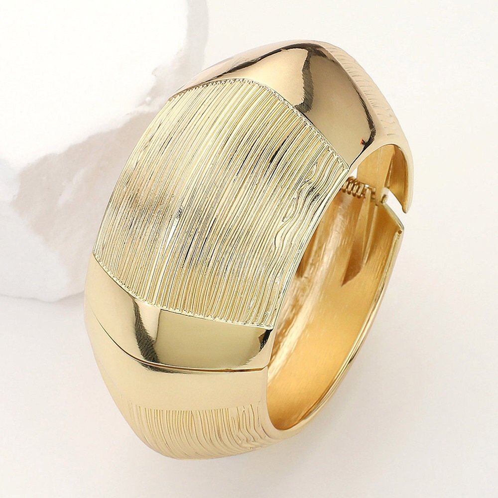 Chunky Textured Cut Hinged Bracelet